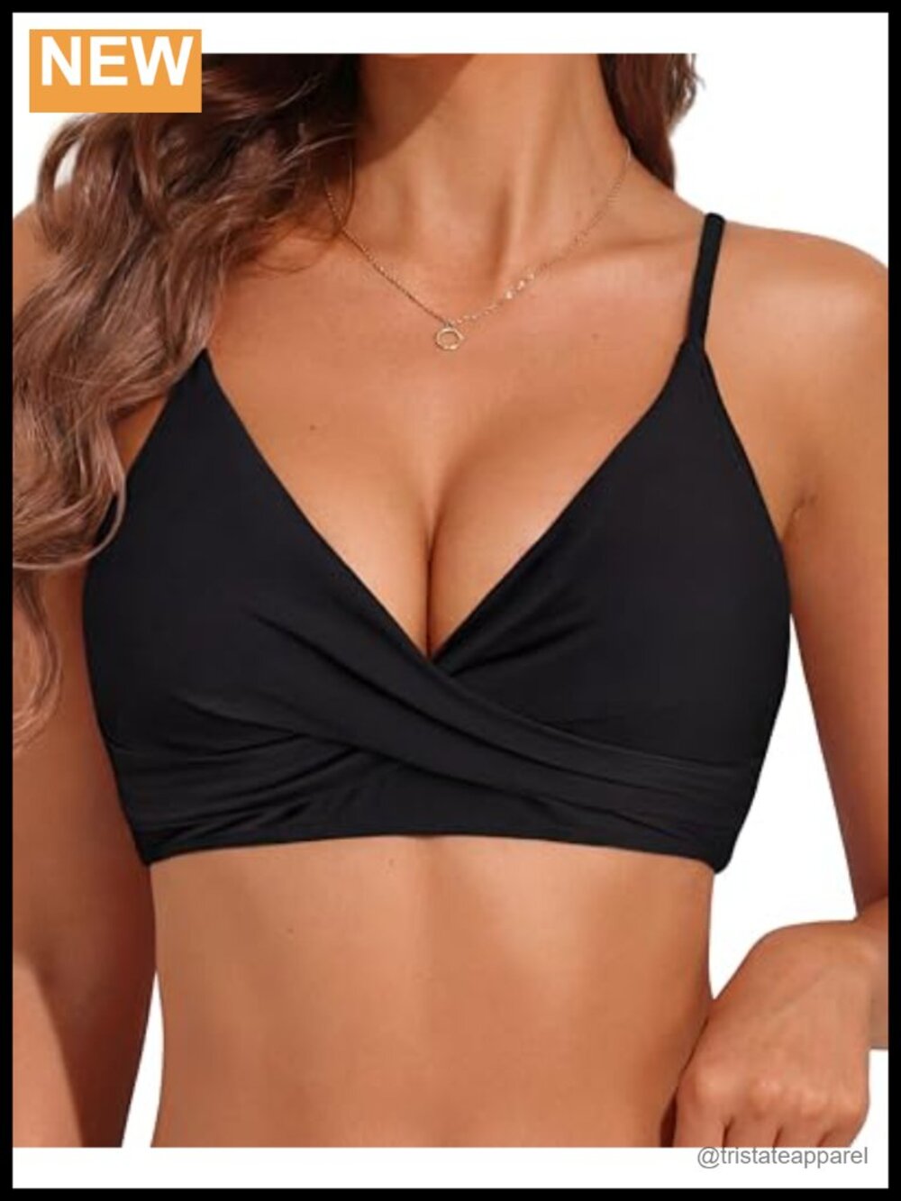 Twist Front V Neck Bikini Top Bathing Suit Top Only Adjustable